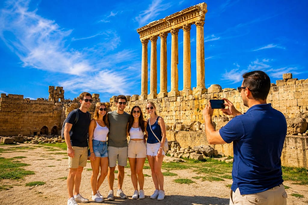 The towering columns of the Temple of Jupiter at Baalbek